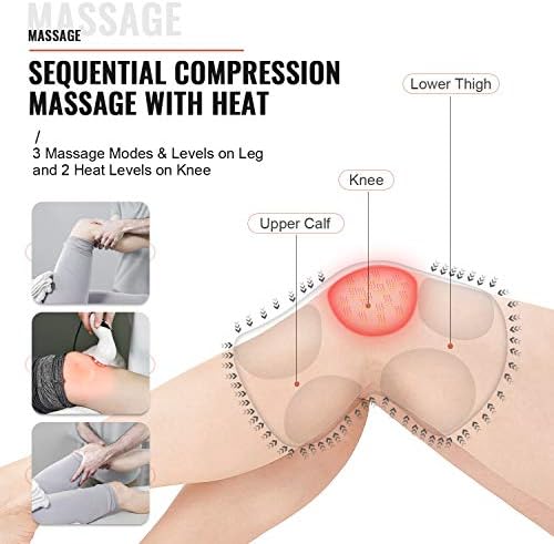 FIT KING Knee Massager with Heat, Knee Brace Wrap for Arthritis Pain Relief, Air Compression Massage Improves Circulation, 3 Modes and 3 Intensities