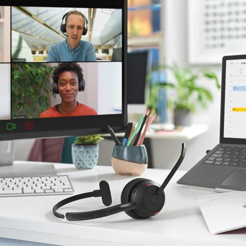 Jabra Evolve2 55 Mono Wireless Headset with Charging Stand AirComfort Technology, Noise-Cancelling Mics & Active Noise Cancellation - MS Teams Certified, Works with Other Platforms - Black - image 2