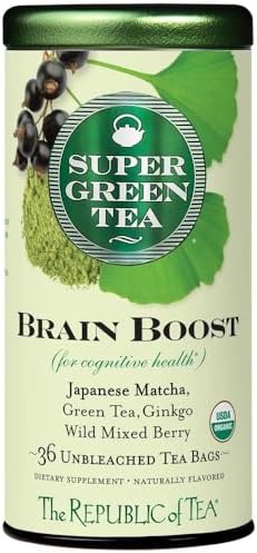 The Republic of Tea SuperGreen Organic Brain Boost Green Tea, 36 Count