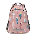 OWFKAY Mochilas escolares para niños, mochila escolar para niñas, loro, bonita mochila de viaje ligera