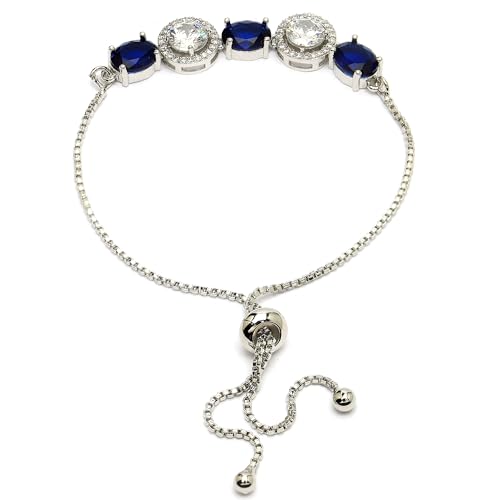 Image of ZENEME Rhodium Plated Brass Crystal Stylish Silver Plated American Diamond Melodic Opulence Bracelets For Women & Gifts For Girls Jewellery