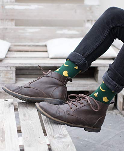 Banana Green Socks Men Women - Fun Patterned Cool Funny Happy Colorful Gift Funky Design Calf Socks Accessories Fruit2