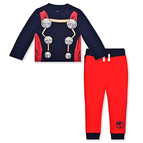Image of Marvel Avengers Boys Long Sleeve Shirt and Pants Set for Toddlers and Big Kids
