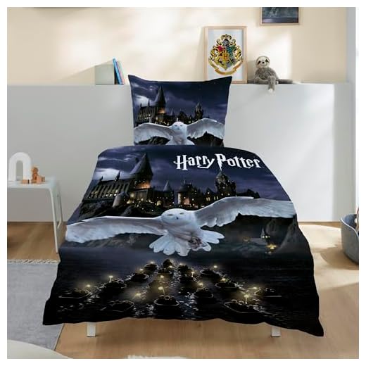 Harry Potter Bettwäsche, Bettbezug 140 x 200 cm, Kissenbezug 63 x 63 cm 2 Wende Bettwäsche-Set Harry Potter 135 x 200 cm 80 x 80 cm, 100% Baumwolle, Biber/Flanell, Hogwarts, deutsche Größe Winter-Bettwäsche Aymex