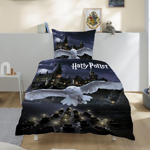Biber/Flanell Bettwäsche-Set Harry Potter 135x200 80x80 cm · Kinderbettwäsche aus 100% Baumwolle...