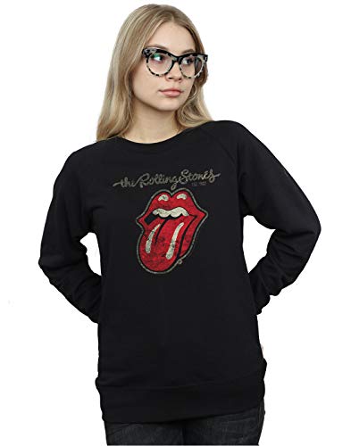 Image of Rolling Stones Women's Plastered Tongue Sweatshirt Black Medium