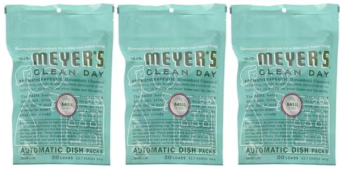 MRS. MEYER'S CLEAN DAY Automatic Dish Packs, Basil Dishwasher Pods, (Pack of 1)