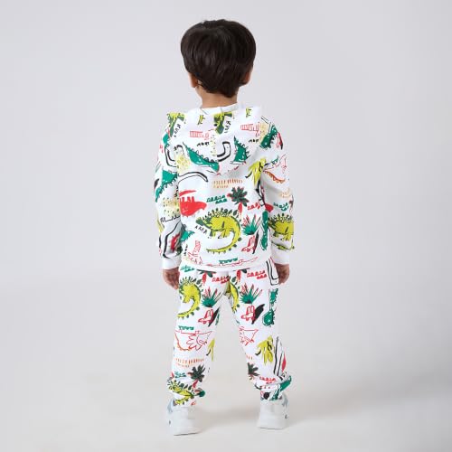 Image of Hopscotch Boy's Cotton Printed All-Over Print T-Shirt with Jacket and Pants Set