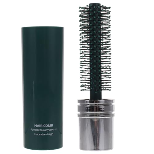 Minkissy Hair Styling Brush Green Portable Curly Hair Round Hairbrush Bristle Detangling Hairbrush Curl Training Hair Brush