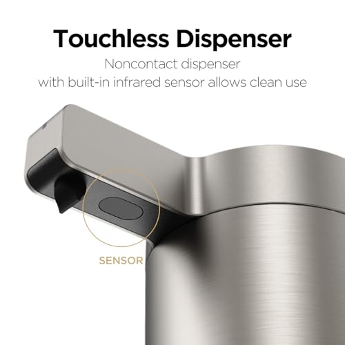 Image of Automatic Liquid Soap Dispenser Stainless Steel Touchless Hand Soap Dispenser with Waterproof IPX5 Motion Sensor Dish Soap Dispenser for Kitchen Bathroom (Rechargeable (Black))