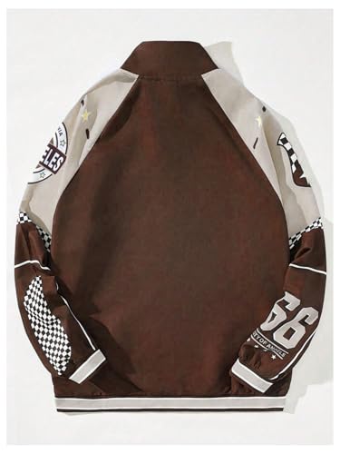 SOLY HUX Men's Letter Graphic Bomber Jacket Zip Up Mock Neck Long Sleeve Unisex Jacket Streetwear2