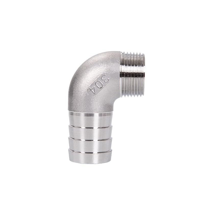 Codo de acero inoxidable 304 de alta resistencia BSPT 1/2 con espiga 10mm 7