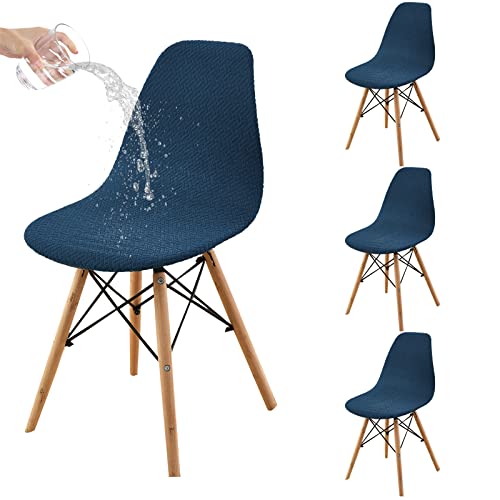HAOYONG Waterproof Shell Chair Covers,Jacquard Dining Room Chair Slipcover Set of 4 Mid Century Modern Dining Chair Covers Stretchable Slipcovers for Kitchen, Office and Living Room
