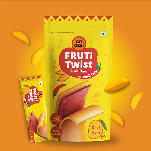 Image of GO DESi Assorted Fruti Twist Fruit Bars - 3 x Pack of 10 pieces, Real Aam, Kaccha Aam, Guava Fruit Bars, Aam Papad, Mango Fruit Jelly