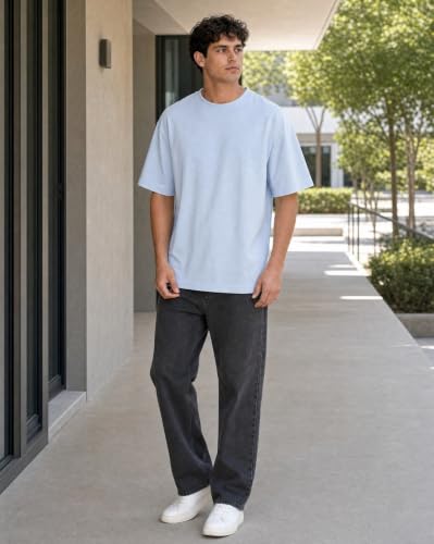 Image of Nobero Men's Oversized Graphic T-Shirt for Men | Soft Cotton | Drop Shoulder Relaxed Fit | Printed Casual Tshirt for Men