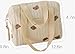 MAICOSY Baby Diaper Tote Bag with Bear Embroidery, Stroller Organizer Handbag, Cream Quilted Mommy Bag with Pouches