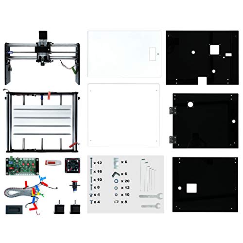 Desktop CNC Router Machine 3018-SE with Enclosure, 300x180mm 3-Axis Milling Machine for Wood Acrylic Plastics Metal Resin Artcraft DIY Design Making