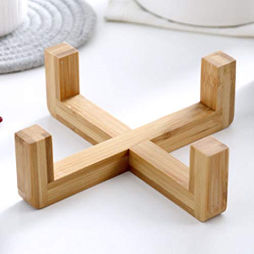 Tigela de salada para almoço, tigela criativa de cerâmica com suporte de madeira de bambu, utensílio