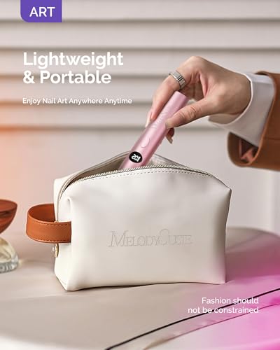 Image of MelodySusie Handheld Flash Cure Nail Lamp P-ART01G Cordless Mini Nail Light | Optical Lens Spot Cure Rhinestone Glue, Liner Gel & Gel-X Tips, 20s /60s