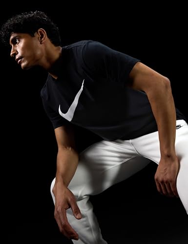 Nike Men's Sportswear Icon Swoosh T-Shirt, Black/White, X-Large - Image 2