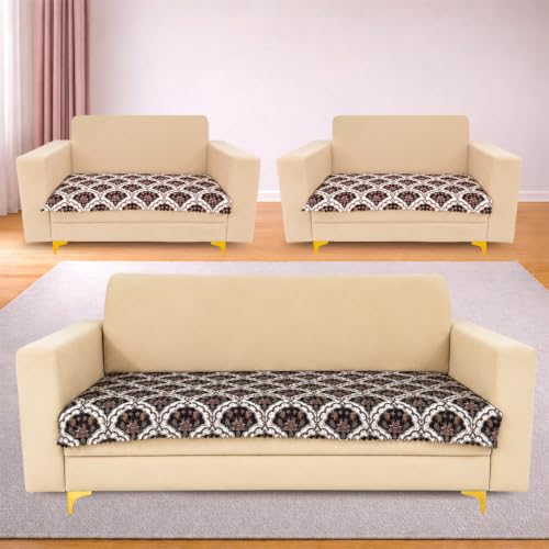Image of Homerz Premium Printed Quilted Velvet Sofa Slip Cover Protector, Sofa Mat, Exact Size, Antislip Cover (Botanica, 7 (3+2+2) Seater, Half)