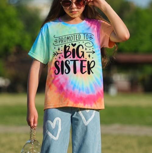 Image of Big Sister Shirts for Girls in My Big Sis Era T-Shirt Oversized Kids Sparkly Graphic Short Sleeve Outfits