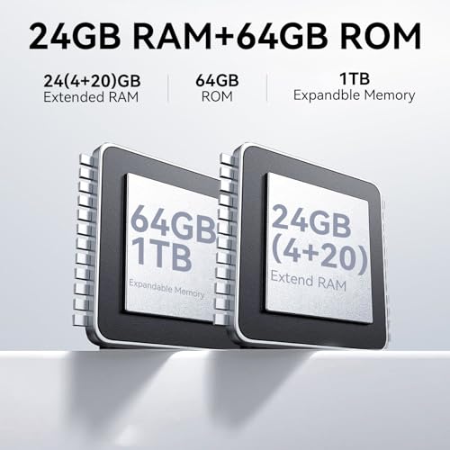 Image of Android 16 Tablet, 10 Inch Tablet, Octa-Core, 24GB RAM 64GB ROM 2TB Expand, Tablets with Gemini AI, 6000mAh, WiFi, Widevine L1, GMS, BT 5.0, Dual Camera, Tablets with Case (Gray)