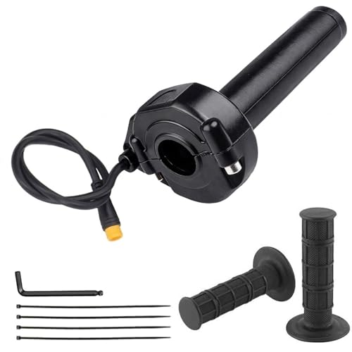 Ebike Full Twist Throttle with Rolling Bearing Surron Style 3-Pin Waterproof Grip Kit Compatible Fit for Macfox HappyRun Freego Heybike - Universal 12V-72V Electric Dirt Bike