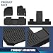 PIT66 Floor Mats Cargo Liners Compatible with Chevy Traverse 2018-2024 (Heavy Duty) 4-Piece Premium All Weather Automotive TPE Liners