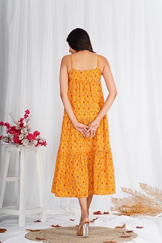 Robe jaune fleurie Elizabeth design raffiné et coupe longue d'exception - 5