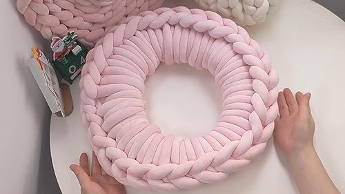 Hilo grueso rosa claro de 4.4 libras para tejer mantas con el brazo 3