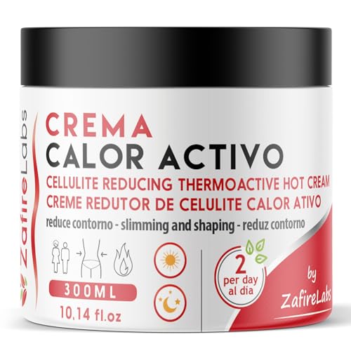 ZafireLabs Crema Reductora abdomen Hombre y Mujer Anticelulitis Calor Activo.Reductor de Celulitis Con Efecto Reafirmante Con Guaraná y Centella Asiática,300ML.