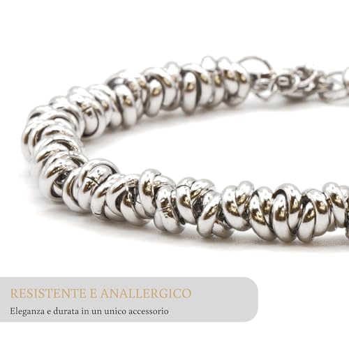 Omi Creative Concept - Bracelet Femme Tressé Nodini en Acier, Différentes Couleurs, Regolabile, Acier allié, Pas de gemme – vue 4