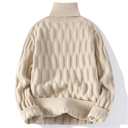 Men’S Fashion Jacquard Turtleneck Knitted Pullover Sweater Casual Long Sleeve Jumper Top4