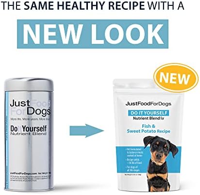 JustFoodForDogs DIY Nutrient Blend for Homemade Dog Food, Fish & Sweet Potato Recipe, 168 Grams 2 JustFoodForDogs DIY Nutrient Blend for Homemade Dog Food, Fish & Sweet Potato Recipe, 168 Grams
