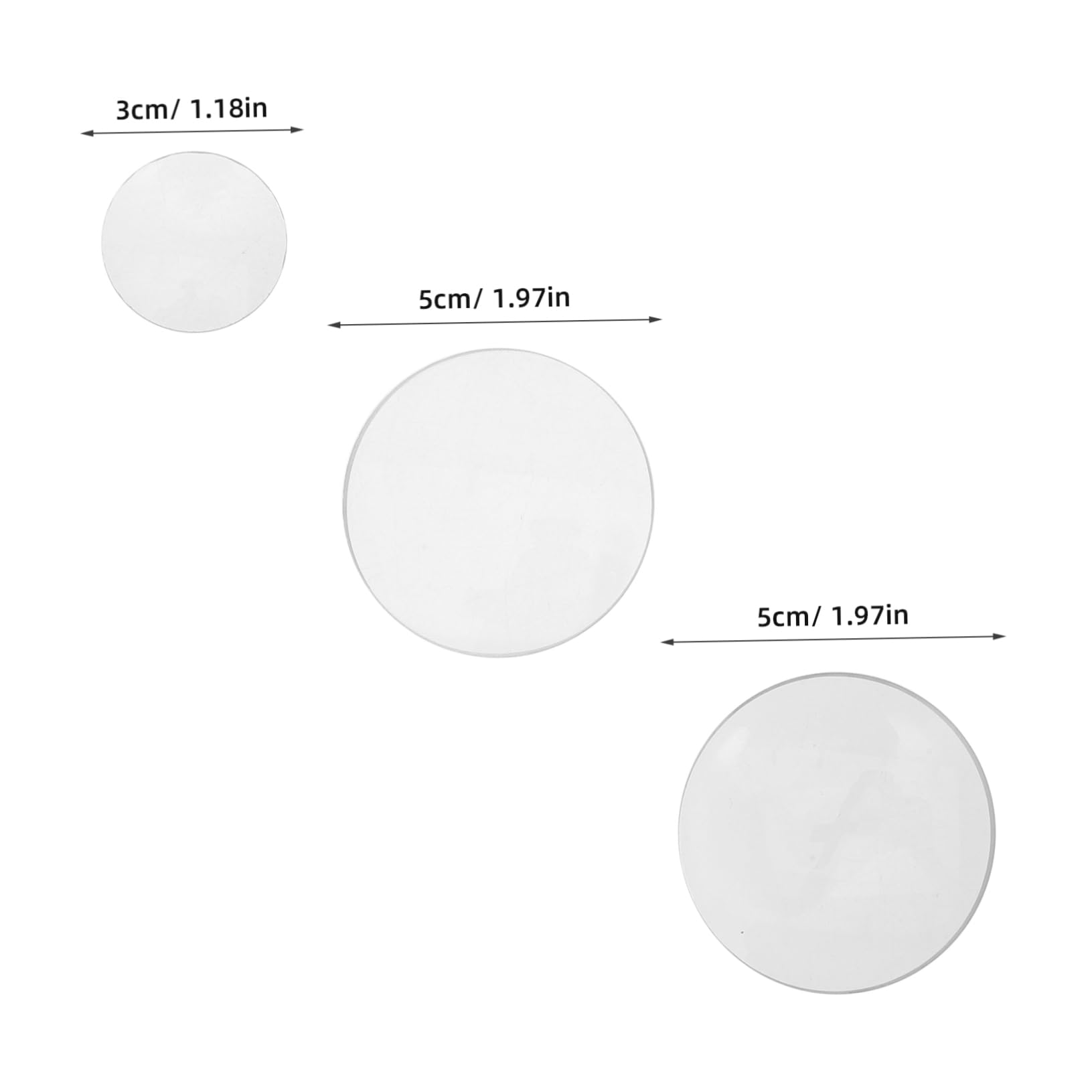 VILLFUL 6pcs Convex Lens 50mm Physical Optical Lens Double Convex Lens Optical Prism Optical Lenses Science Concave Lens Double Convex Glass Lens Transparent