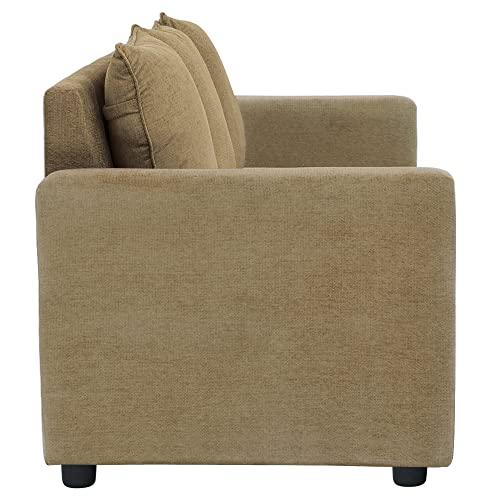 Image of Wakefit Sofa Set | 1 Year Warranty | Sofa 3 Seater, 3 Seater Sofa for Living Room, Wooden Sofa Set, Couch for Living Room - Solatio(Jio : Amphora Brown)