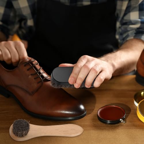 Cepillos para pulir botas de cuero y tela con mango ergonómico largo de madera de haya 7