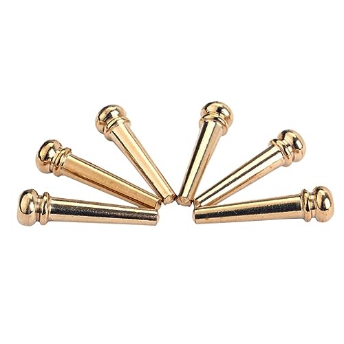 Yardwe 6pcs Brass Guitar Bridge String Studs for Acoustic Folk Guitars Durable Replacement Parts for Enhanced Tone Stability Pegs