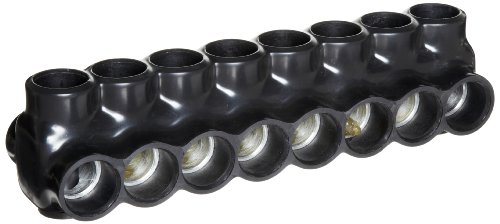 Morris Products 97866 Black Insulated Mountable - Dual Entry 6 Ports 600-4 Wire Range, 1-Pack