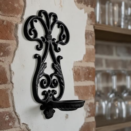 Candelabro de pared vintage de hierro blanco rústico para decoración de interior 5