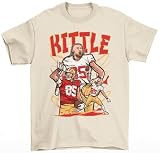 George Kittle Cartoon Style San Francisco Football T-Shirt (US, Alpha, Large, Regular, Regular, Natural)