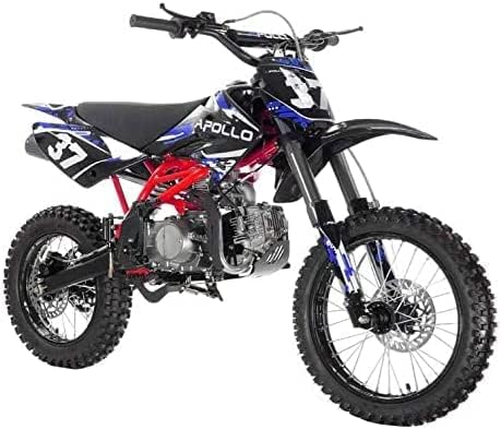 HHH 125cc Dirtbike Pitbike Youth Adults RFZ Manual 4 Speed Dirtbike DB37 125 Dirtbike 17"/14" Tires Apollo AGB37 (Green)