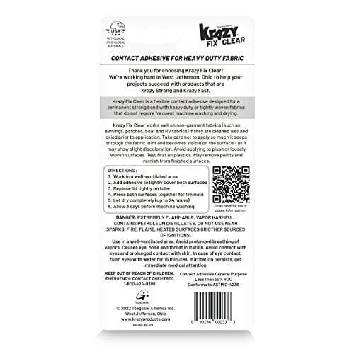Krazy KF201 Fix Clear Fabric Glue, Washable, 100% Waterproof Permanent Bond Glue For Fabric, Heavy Duty Adhesive For Clothing, Patches thumb #6