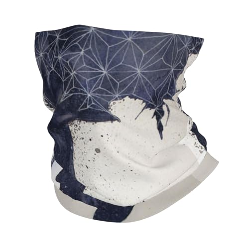 FUkker Polaina de cuello UV, diadema, calentador de cuello, cubierta facial, tubo, máscara de media cara, bufanda, pasamontañas,Olas Delfines Ballenas Ballena