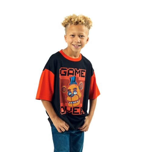 Five Nights at Freddy's Game Over Crew Neck Short Sleeve Boy's Colorblock T-Shirt2