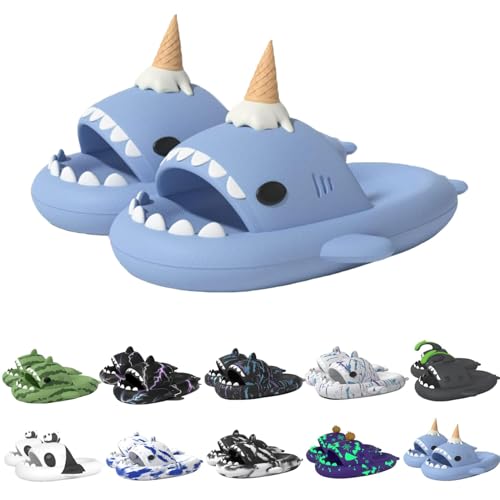Shark Slides Slippers for Women Men, 2025 New Cloud Shark Slippers, Anti-Slip Quick Drying EVA Starlight shark Slides - Main Image