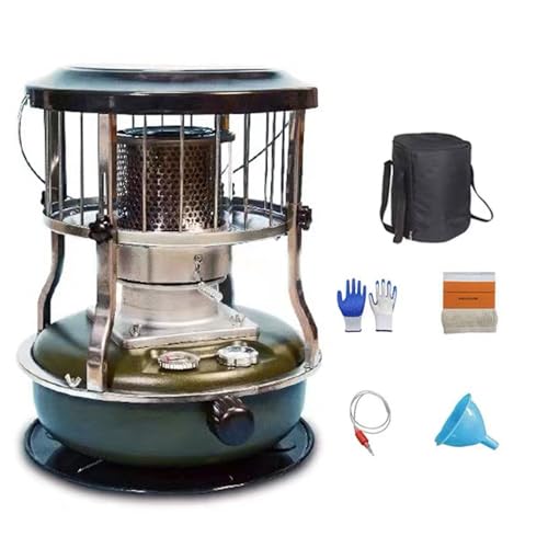 Calentador de queroseno para interiores – Calentador de parafina ajustable con mecha, dura de 16 a 20 horas, perfecto para acampar, calentar agua y cocinar