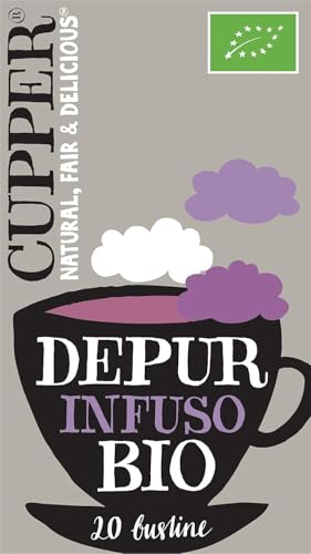 CUPPER Depur Infuso Biologico con Ibisco, Ortica e Liquirizia, Tisana Depurativa con Ingredienti Naturali, Gusto Rinfrescante, Filtri 100% Biodegradabili, Confezione da 20 Bustine