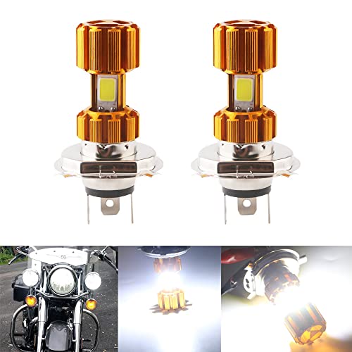 Qasim Bombillas LED H4 Coche Moto COB 1200LM Blanco 6500K DRL